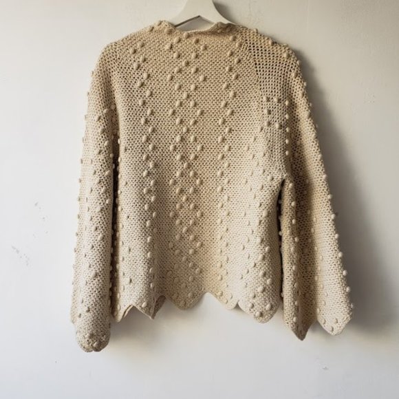 THE GREAT. The Zig Zag Bobble Pom Pom Popcorn Cardigan - Picture 4 of 7